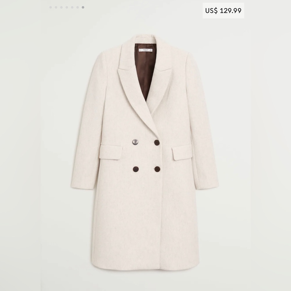 Double-breasted wool coat